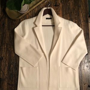 J. Crew Sophie open-front sweater-blazer Cream